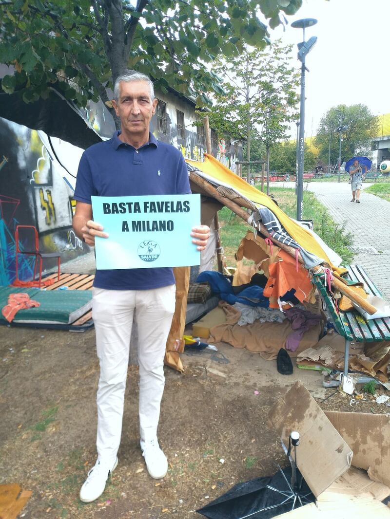 La protesta leghista al Naviglio Martesana