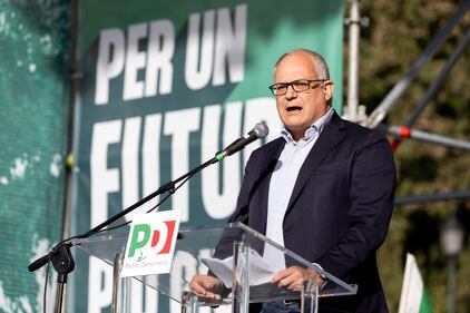 Manifestazione Pd a Roma - Gualtieri