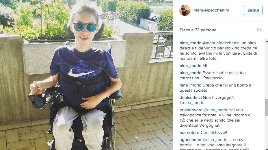 Manuel, il ragazzo disabile insultato da Nina Moric: "Domani la incontro"