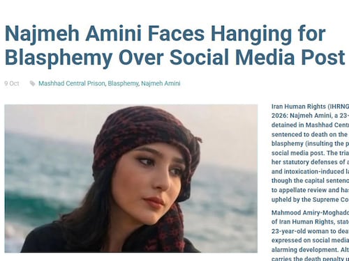 Najmeh Amini condannata a morte a 23 anni per un post blasfemo: “Siate la mia voce”