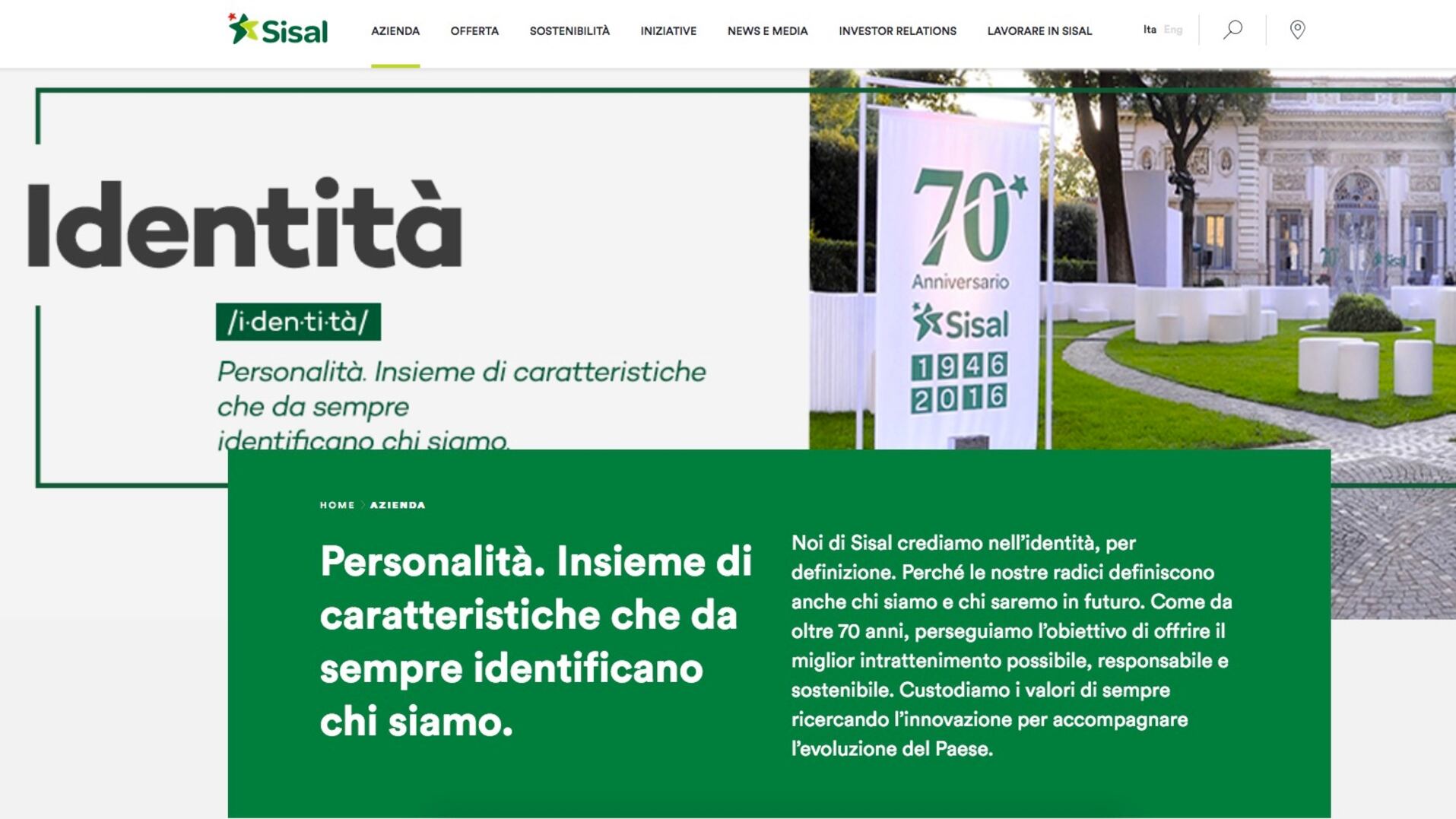 Premio Best Gold Performer a Sisal per la comunicazione aziendale digitale "autentica e diretta"