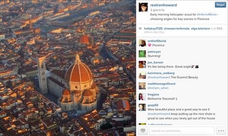 Ron Howard inizia a lavorare a Inferno, da Firenze 1