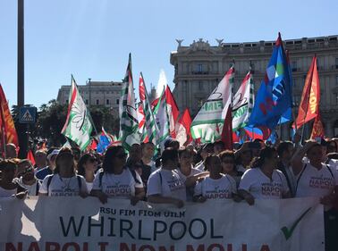 Whirlpool Napoli, lo sciopero degli operai 1
