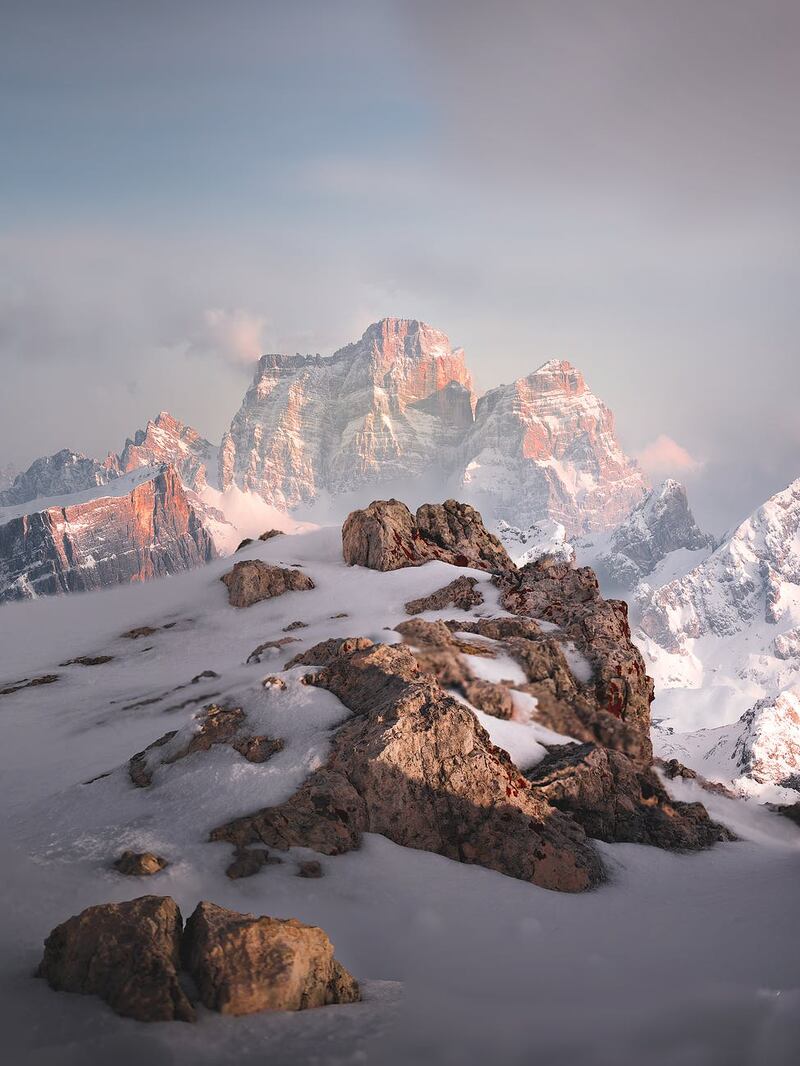 Dolomiti che si tingono di rosa