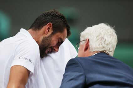 Wimbledon, la disperazione di Cilic dopo l'infortunio 3