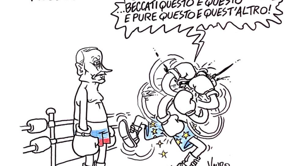"Solita propaganda filorussa". Vauro nella bufera per la vignetta anti-Ue