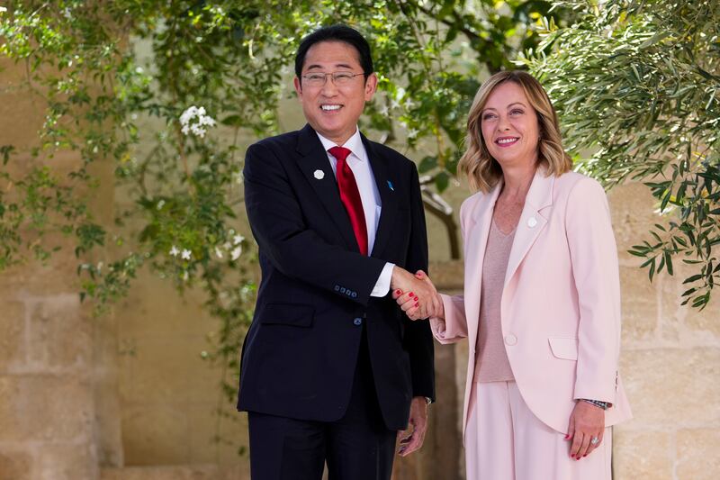 Giorgia Meloni accoglie i leader del G7 1