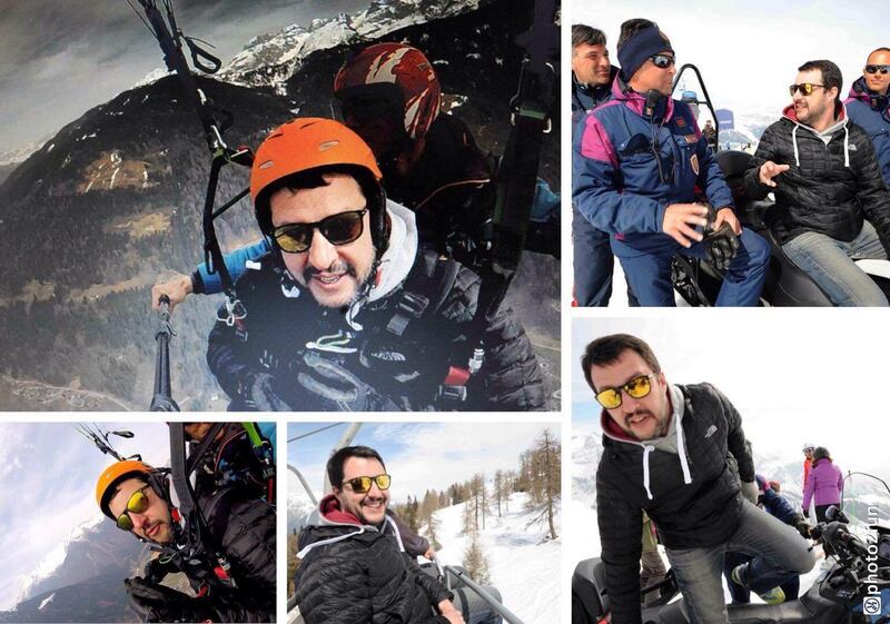 Matteo Salvini in vacanza a Pinzolo