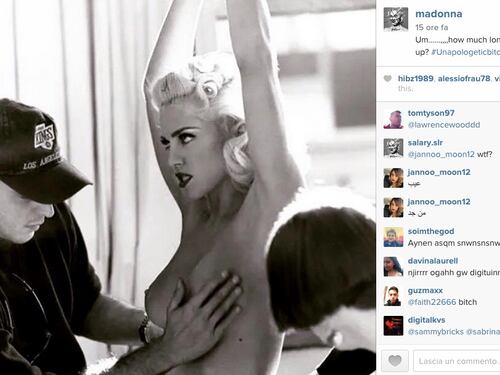 Madonna topless su Instagram
