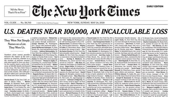 Usa, pagina a lutto con l'elenco delle vittime