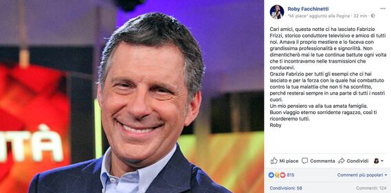 Fabrizio Frizzi, il cordoglio social dei vip 5