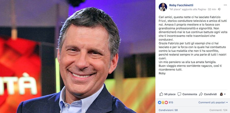 Fabrizio Frizzi, il cordoglio social dei vip 5