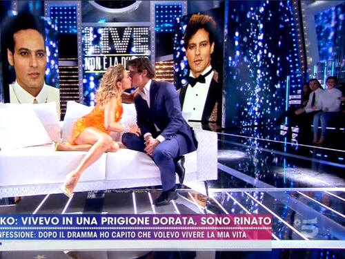 Gabriel Garko e il bacio "choc" della D'Urso per testare se ha le “labbra rifatte”