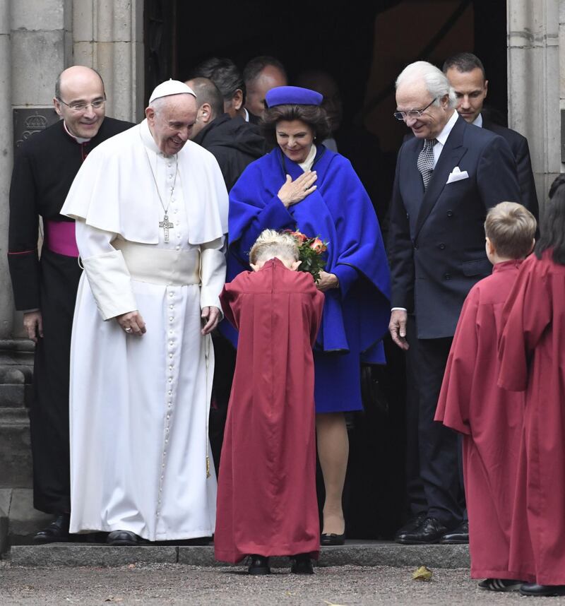 Il Papa in Svezia con la regina Silvia e re Carl Gustaf 6