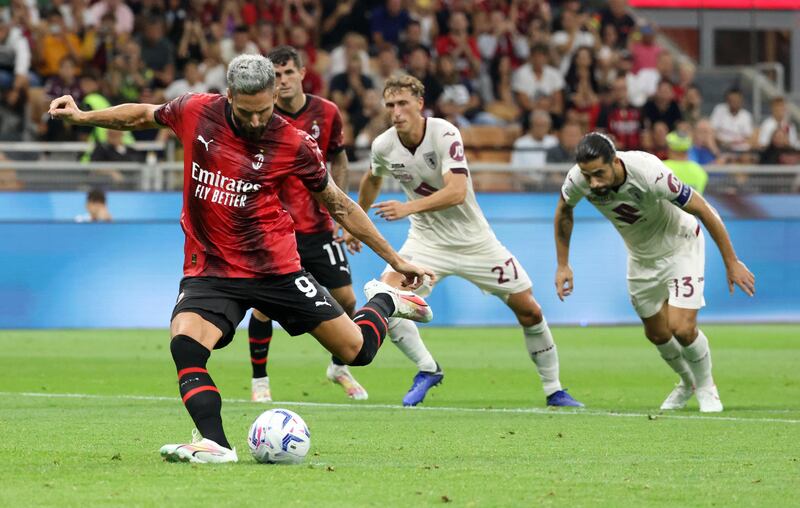 Giroud rigore Milan Torino
