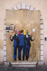 Di Maio, Zingaretti e Conte dipinti come le Tre Grazie 1