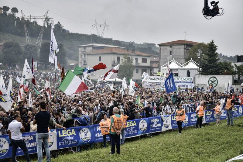 Il popolo leghista al raduno di Pontida 2