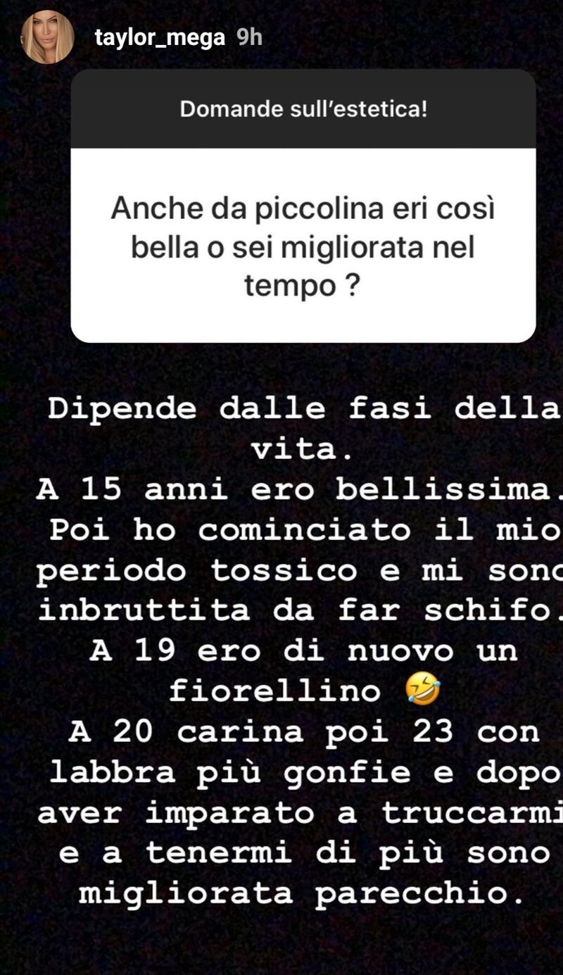 Taylor Mega, post estetica