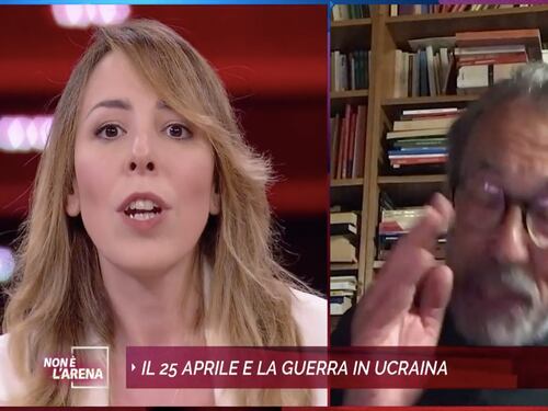 "Lei è un guerrafondaia", "Non sono pazza". Scintille in diretta
