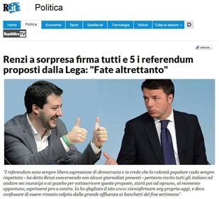 Renzi vota referendum Lega, ma è pesce d'aprile 1