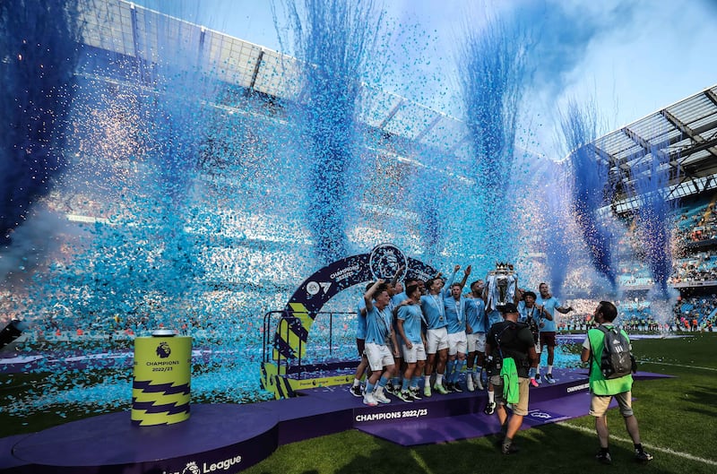 Man City titolo Etihad Fotogramma