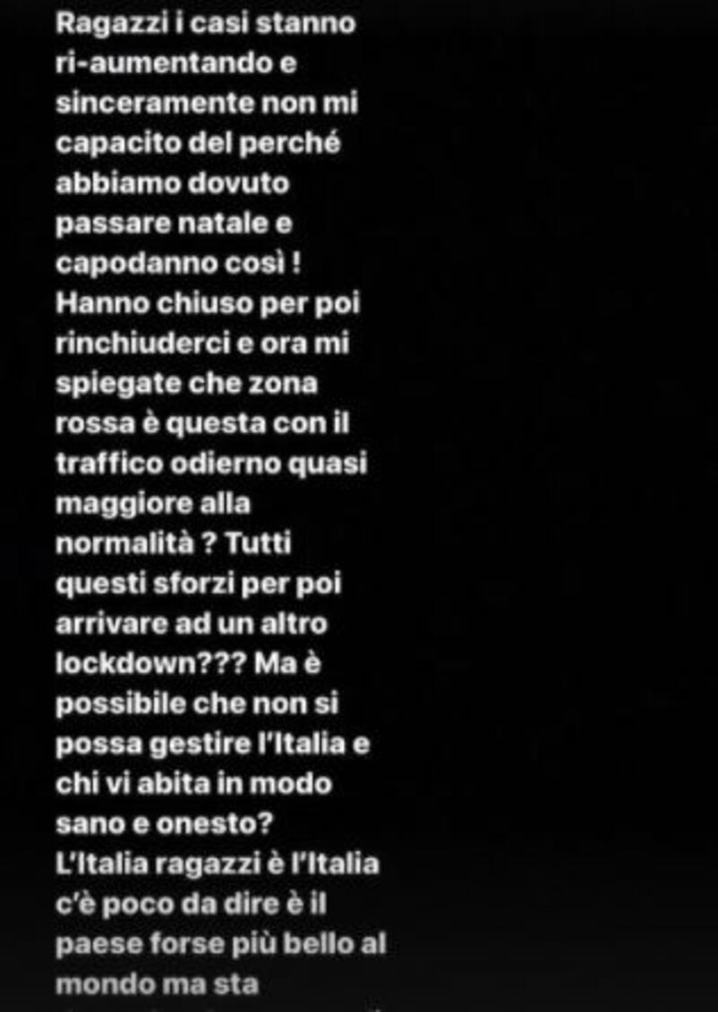 Storia di Balotelli su Instagram (Covid)