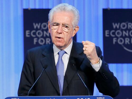 Monti va a Davos e si fa campagna elettorale