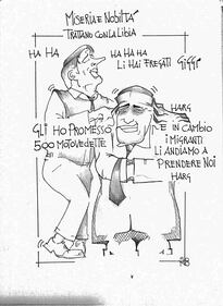 La vignetta del giorno: il governo tratta con la Libia 1