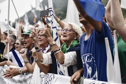Il popolo leghista al raduno di Pontida 1