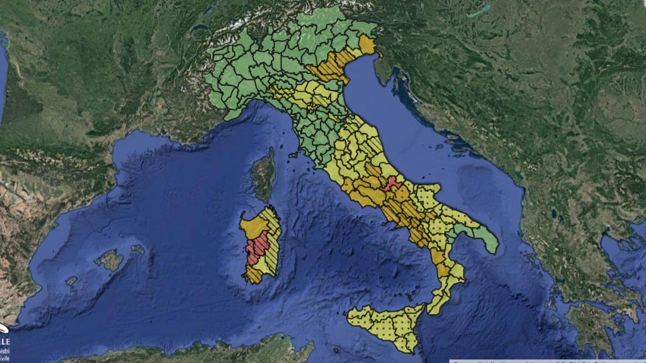 Allerta rossa con Poppea: ecco le zone più a rischio