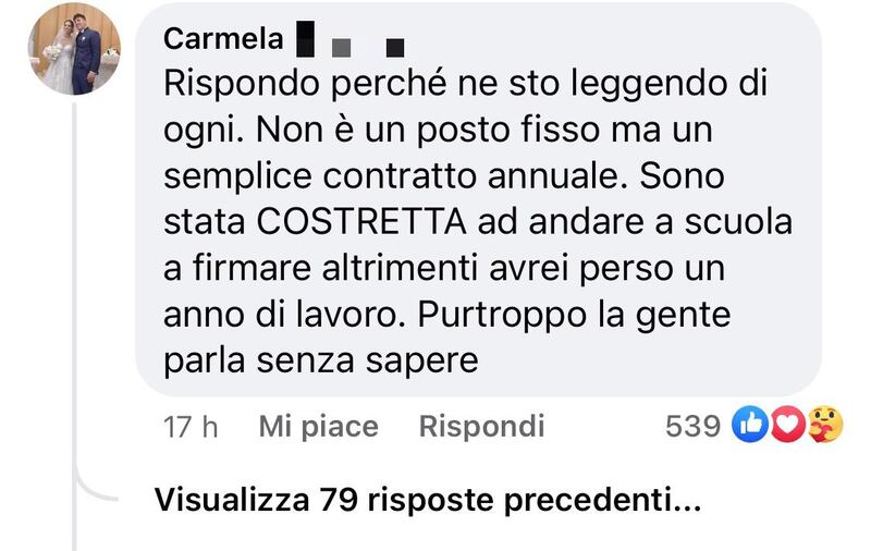 Post insegnante sposa