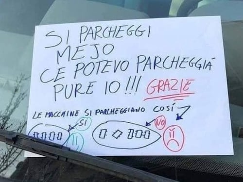 "Si parcheggi mejo..": il tutorial sull'auto spiega come parcheggiare