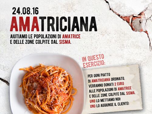 La proposta di Campana: "Due euro alla Croce Rossa per ogni piatto di amatriciana"