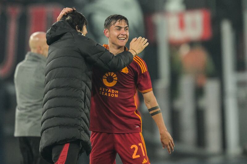 Dybala celebrazione Roma Milan