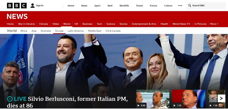 I giornali stranieri ricordano Berlusconi 1