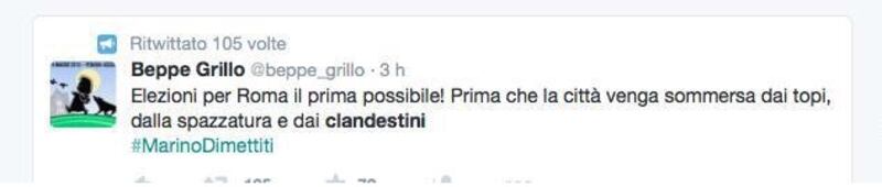 Il tweet di Grillo