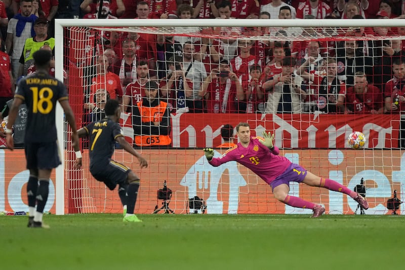 Vinicius rigore Bayern Real Madrid