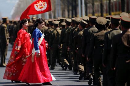 Cerimonia d'apertura d'un complesso residenziale a Pyongyang 5