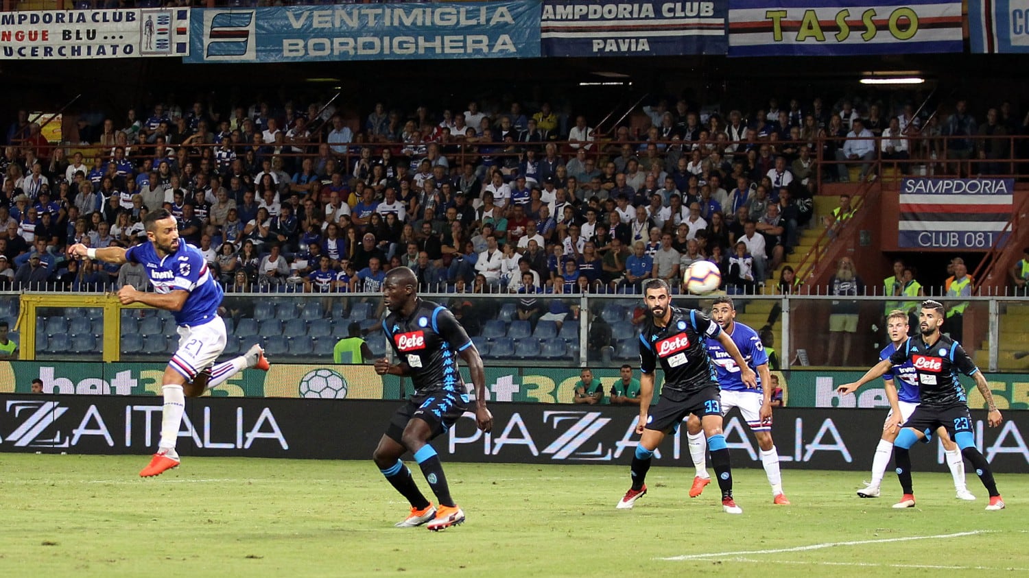 Il super tacco di Quagliarella schiaccia il "suo" Napoli