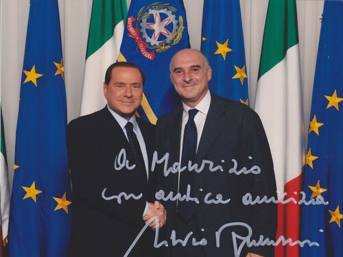 Silvio Berlusconi con Maurizio Marinella