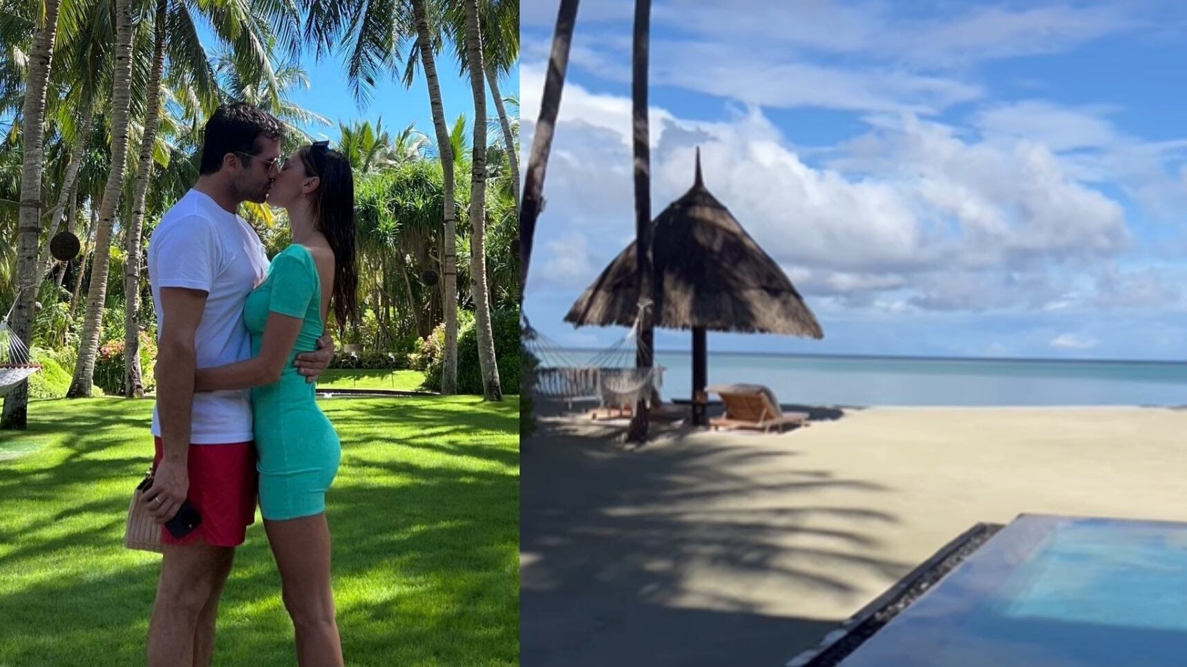 Belen Rodriguez fuga d'amore alle Maldive con Elio nel resort di lusso