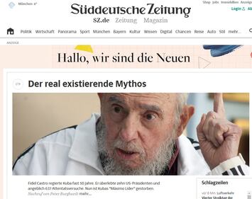 La morte di Castro sui siti di tutto il mondo 4