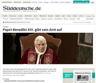 La notizia delle dimissioni del Papa sui giornali esteri 10