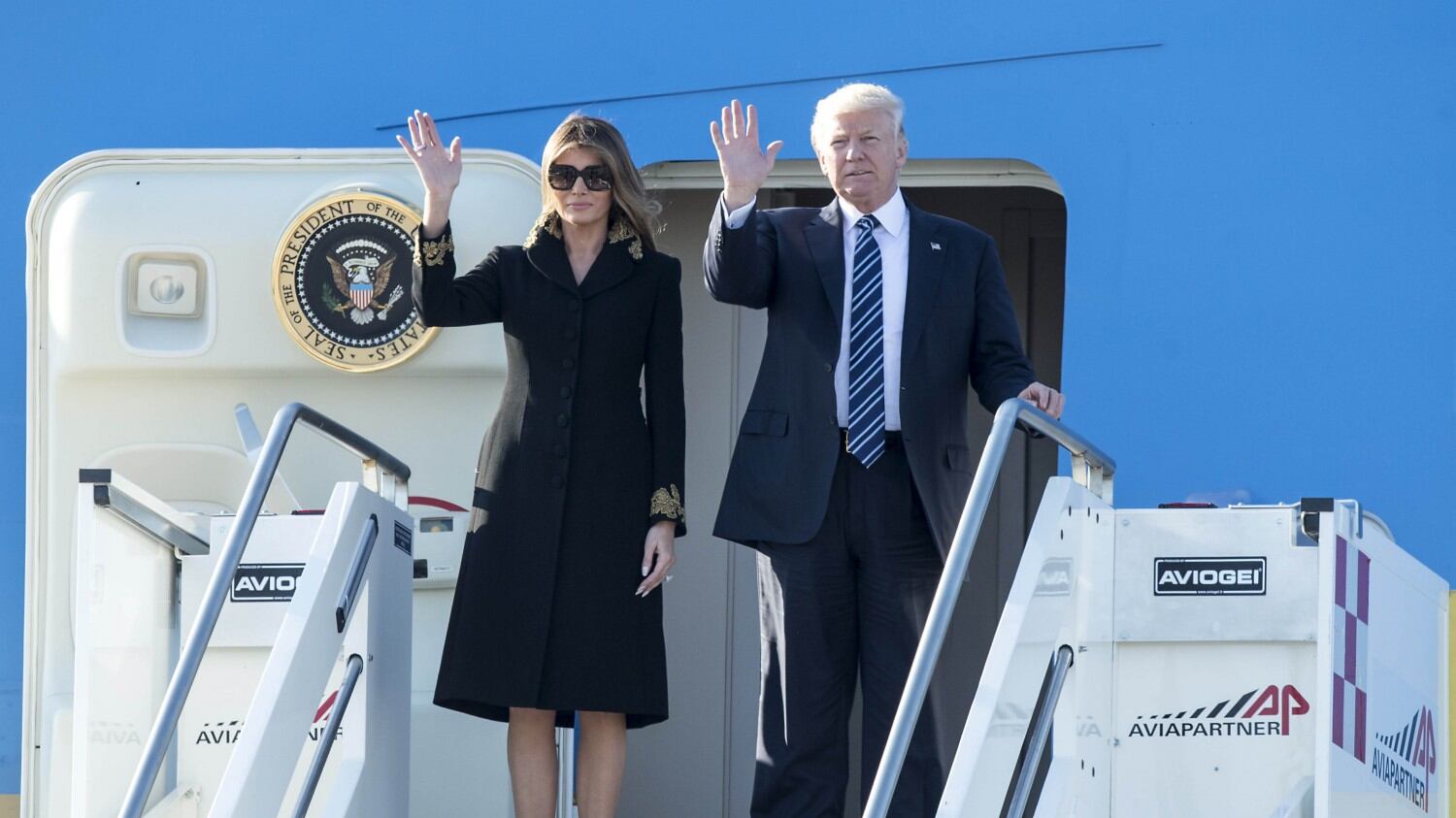 Il presidente Trump atterrato a Fiumicino