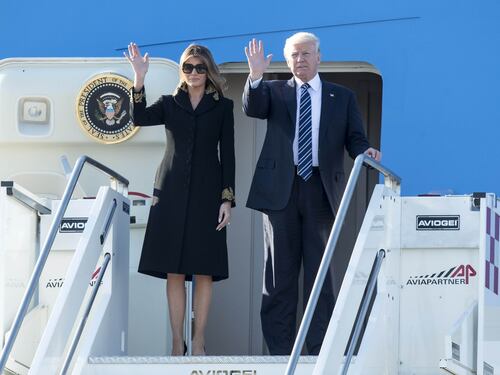 Il presidente Trump atterrato a Fiumicino