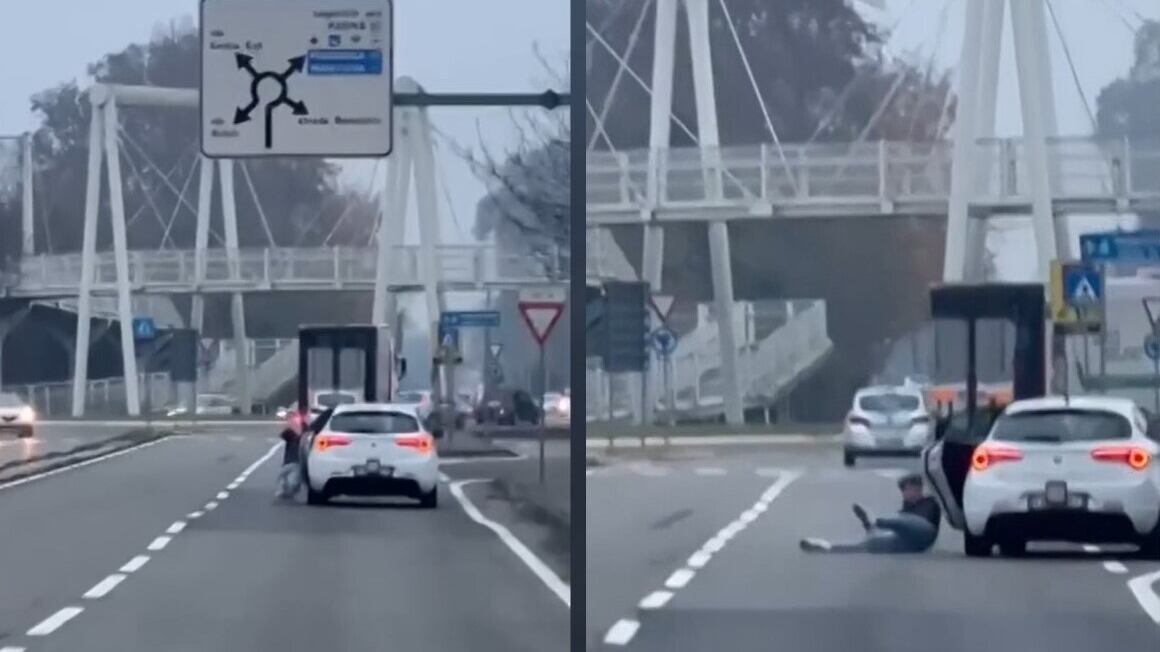 Truffato e scaraventato sull'asfalto dalla sua auto in corsa. Tragedia sfiorata a Parma