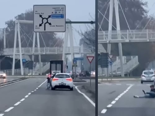 Truffato e scaraventato sull'asfalto dalla sua auto in corsa. Tragedia sfiorata a Parma
