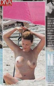 Violante Placido, topless in spiaggia 4