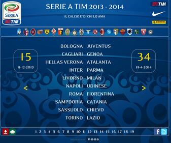 Ecco il calendario del campionato di serie A 6
