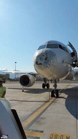 L'aereo Alitalia devastato dalla grandine 2